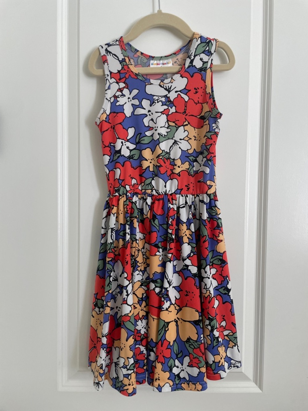 Girls Dot Dot Smile Floral Sleeveless Dress